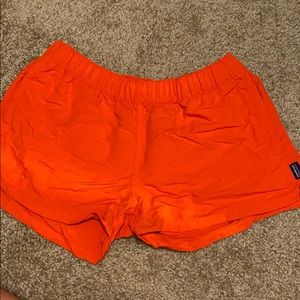 Orange Patagonia shorts